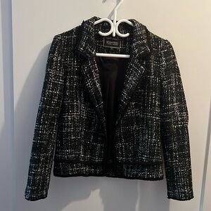 NWOT Small Le Chateau blazer Black and White Bouclé fabric